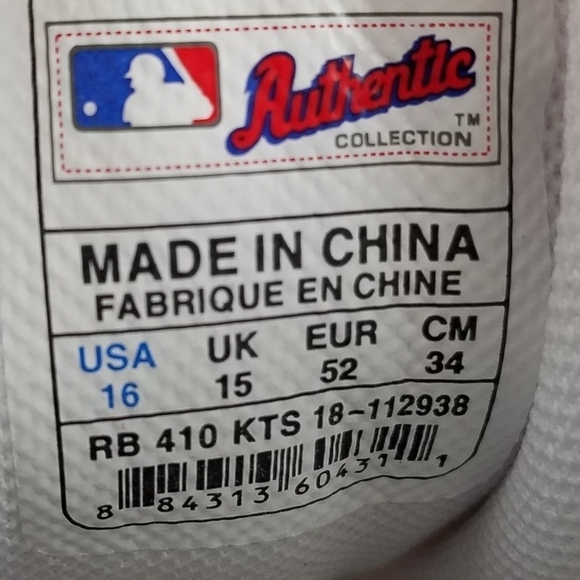 Reebok 16 US Leather Baseball Metal Cleat Shoe MLB Authentic Lace-up  RB 410 KTS main image 2